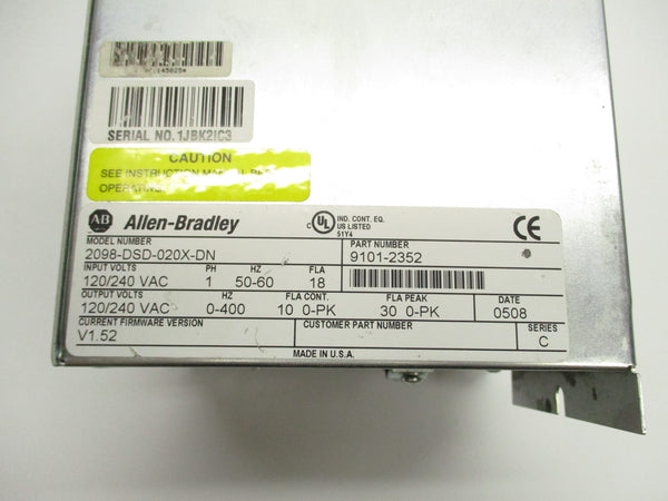 ALLEN BRADLEY 2098-DSD-020X-DN SER. C F/W V1.52 UNMP