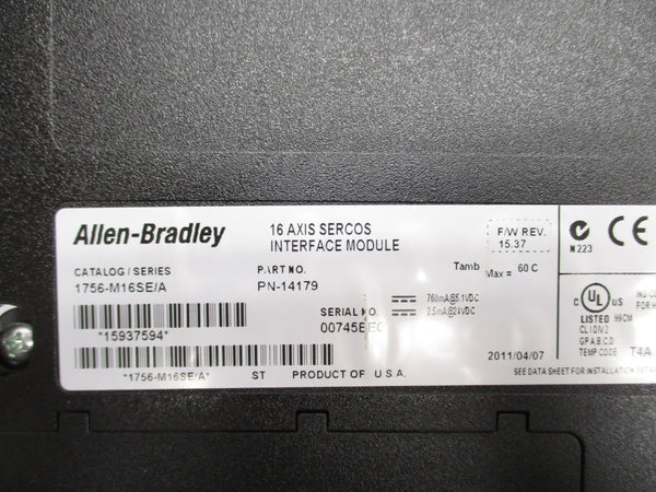ALLEN BRADLEY 1756-M16SE SER. A F/W 15.37 NSNP