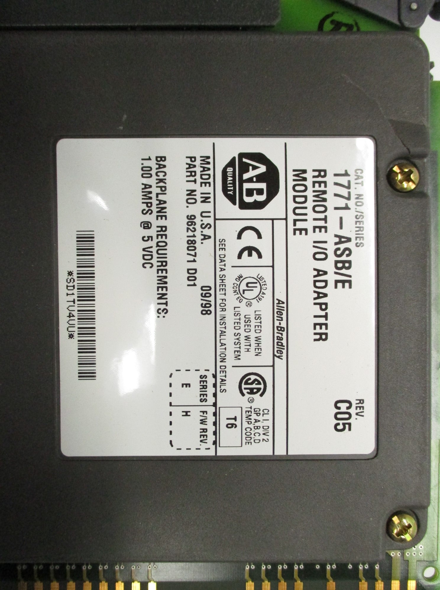 ALLEN BRADLEY 1771-ASB SER. E F/W H 5VDC 1.00A UNMP