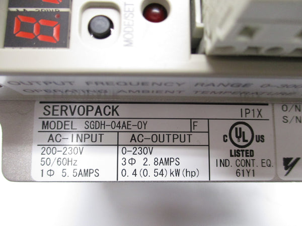 YASKAWA SGDH-04AE-OY NSNP