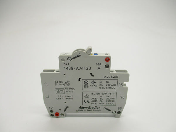 ALLEN BRADLEY 1489-AAHS3 SER. A 250VAC 3A NSNP