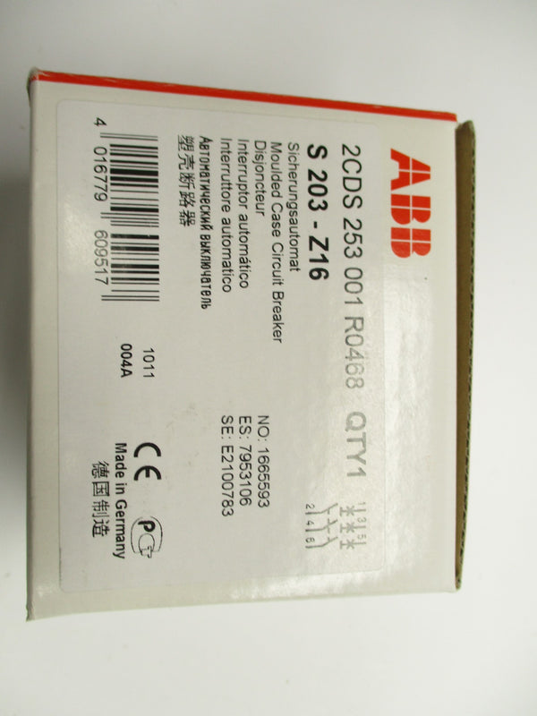 ABB 2CDS253001R0468 S203-Z16 16A 400V NSMP