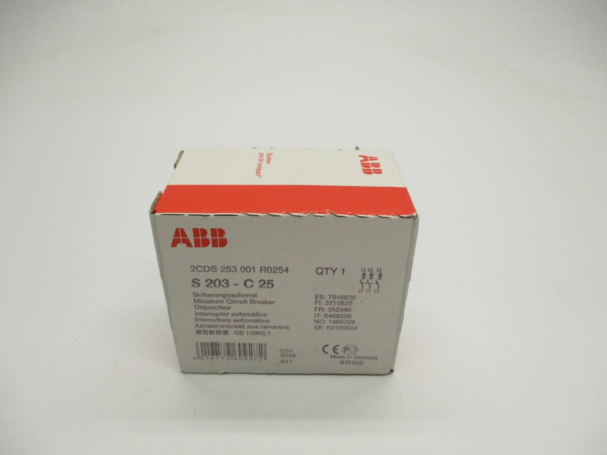 ABB 2CDS253001R0254 S203-C25 NSMP