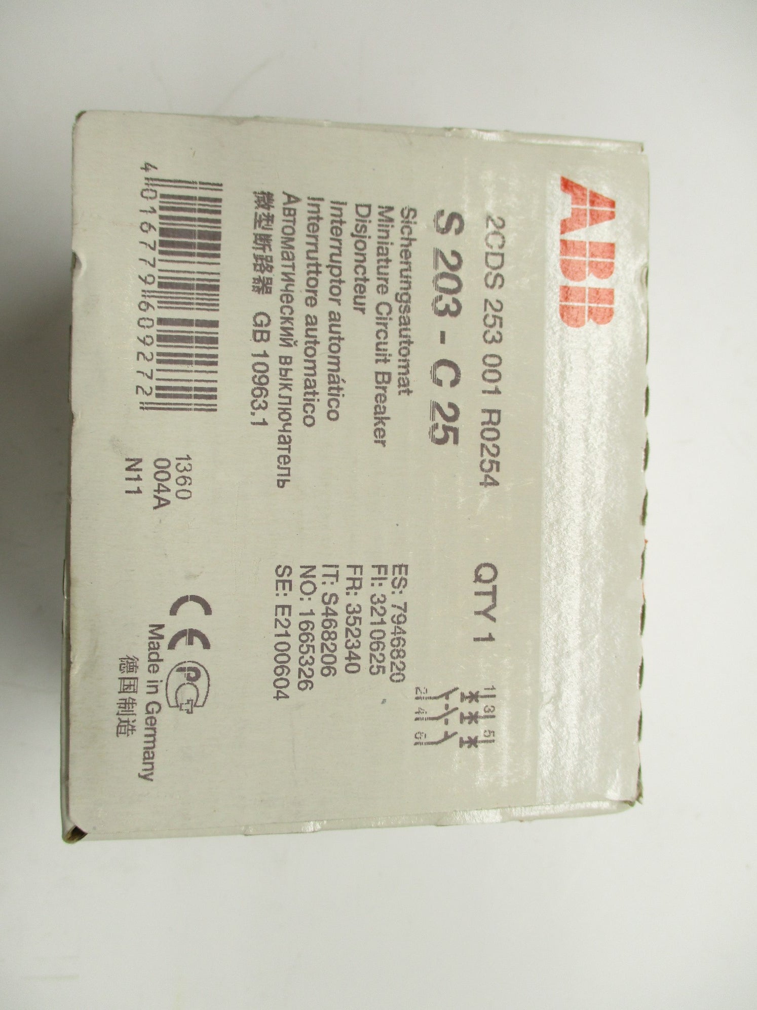 ABB 2CDS253001R0254 S203-C25 NSMP