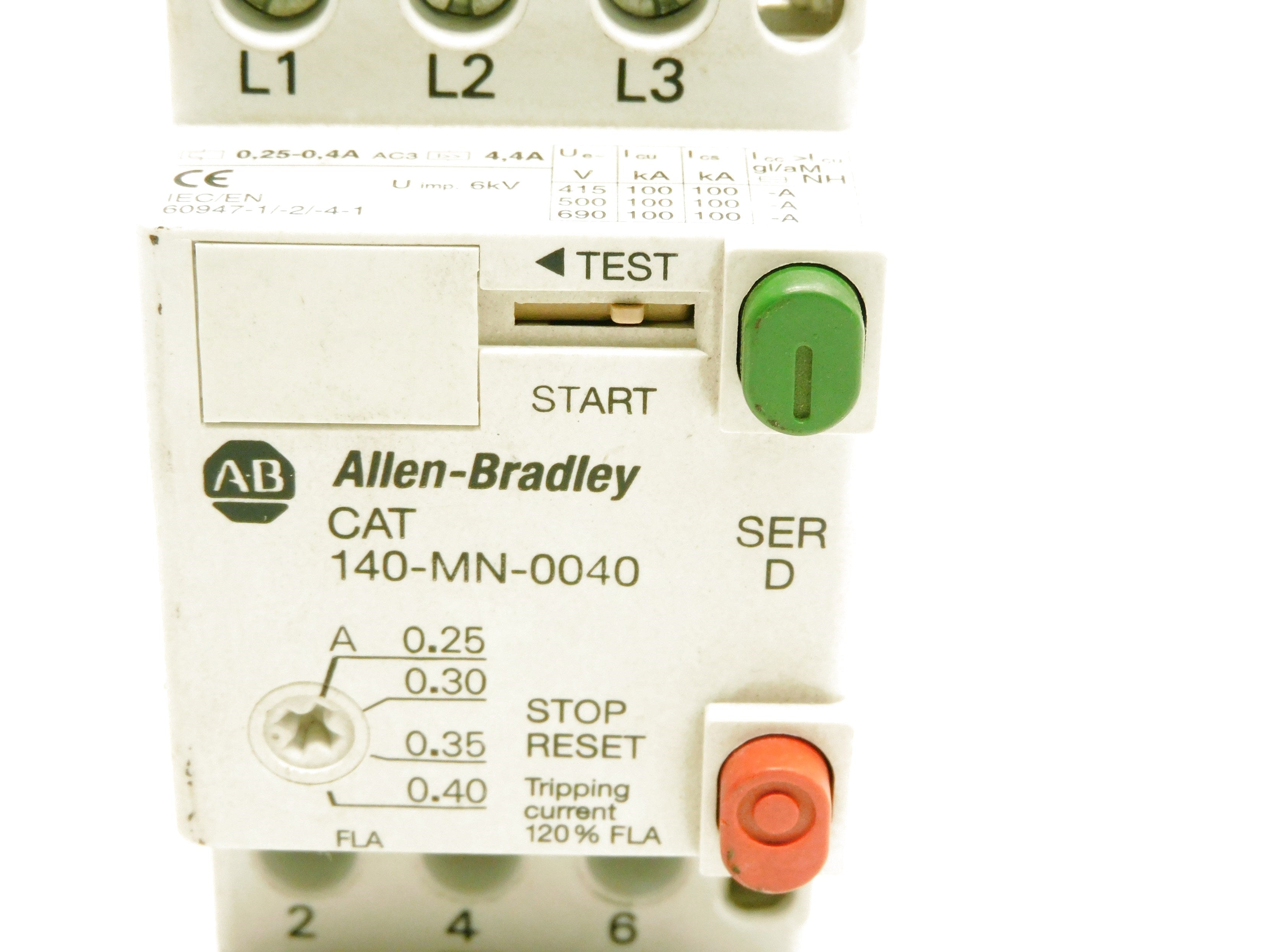ALLEN BRADLEY 140-MN-0040 SER. D 0.25-0.4A 690V UNMP