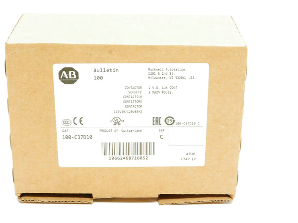 ALLEN BRADLEY 100-C37D10 SER. C 110/120V 65A (BR/WH) NSMP