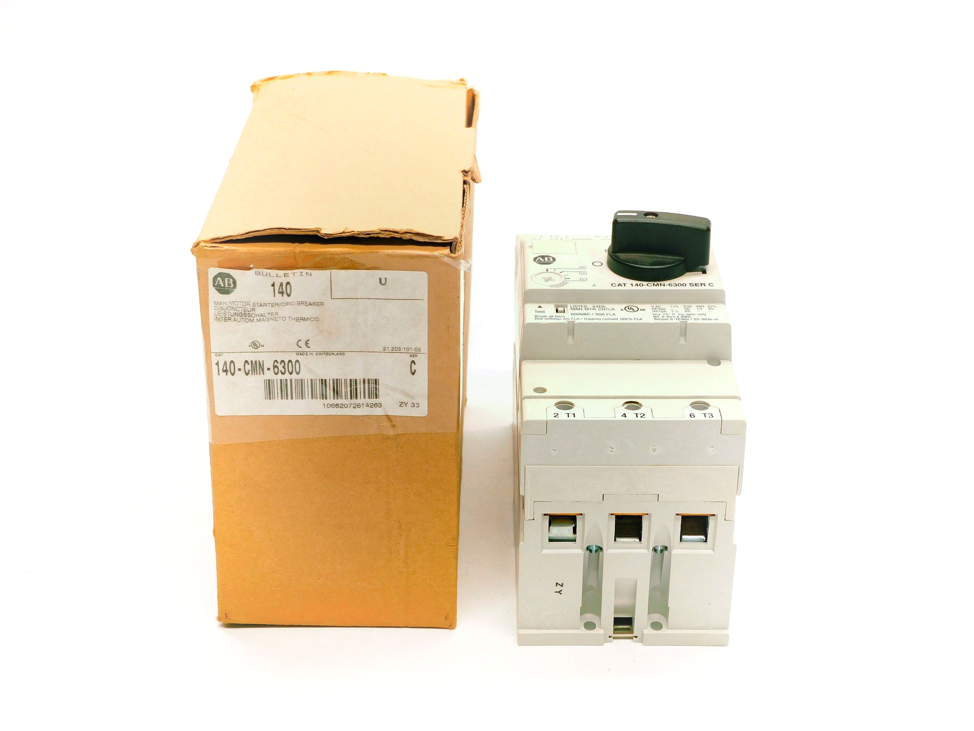 ALLEN BRADLEY 140-CMN-6300 SER. C 600VAC 40-63A (BR/WH) NSMP