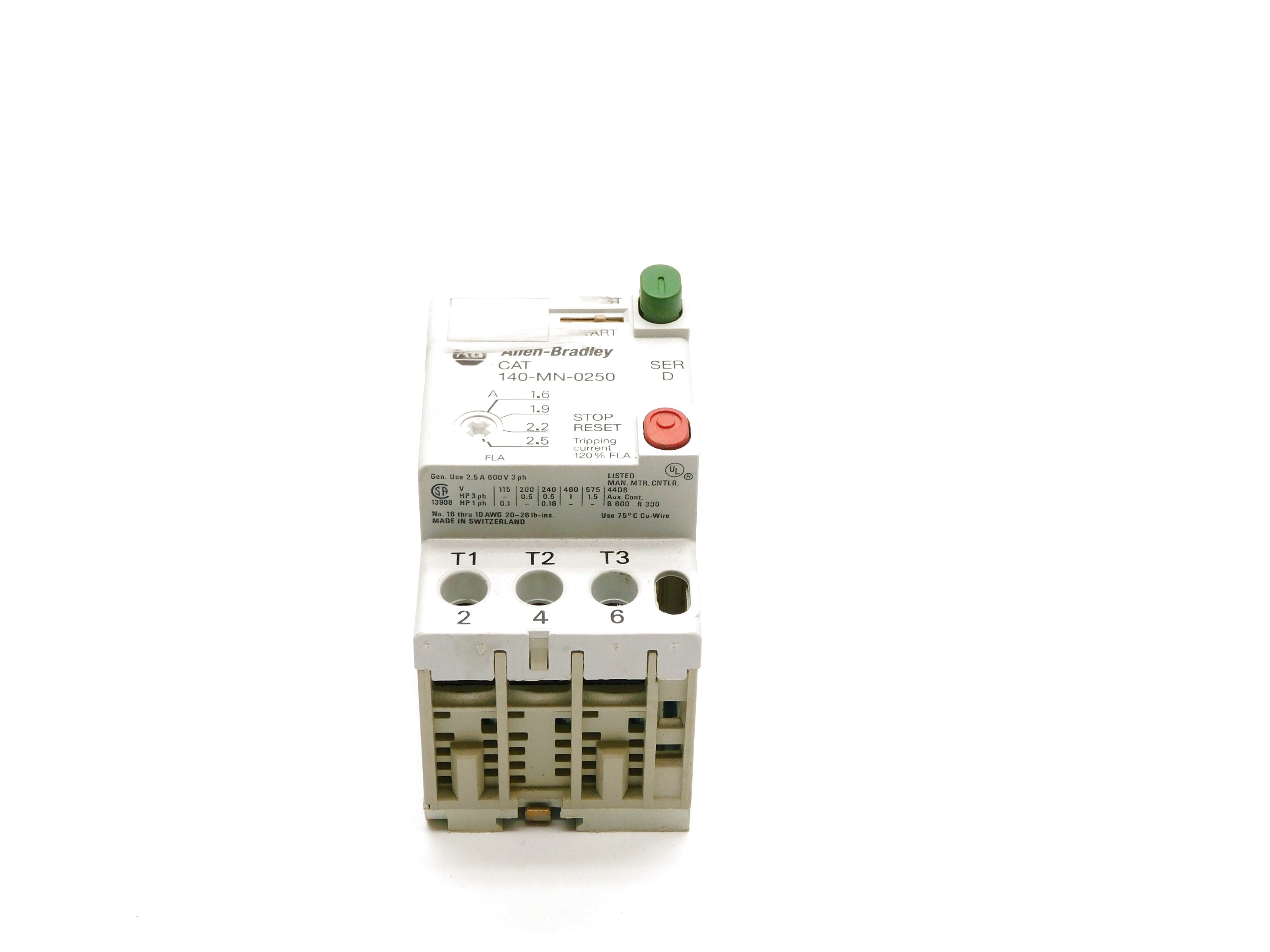 ALLEN BRADLEY 140-MN-0250 SER. D 1.6-2.5A 690V UNMP