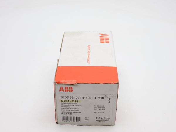 ABB S201-B16 16A (PKG OF 10) NSFS