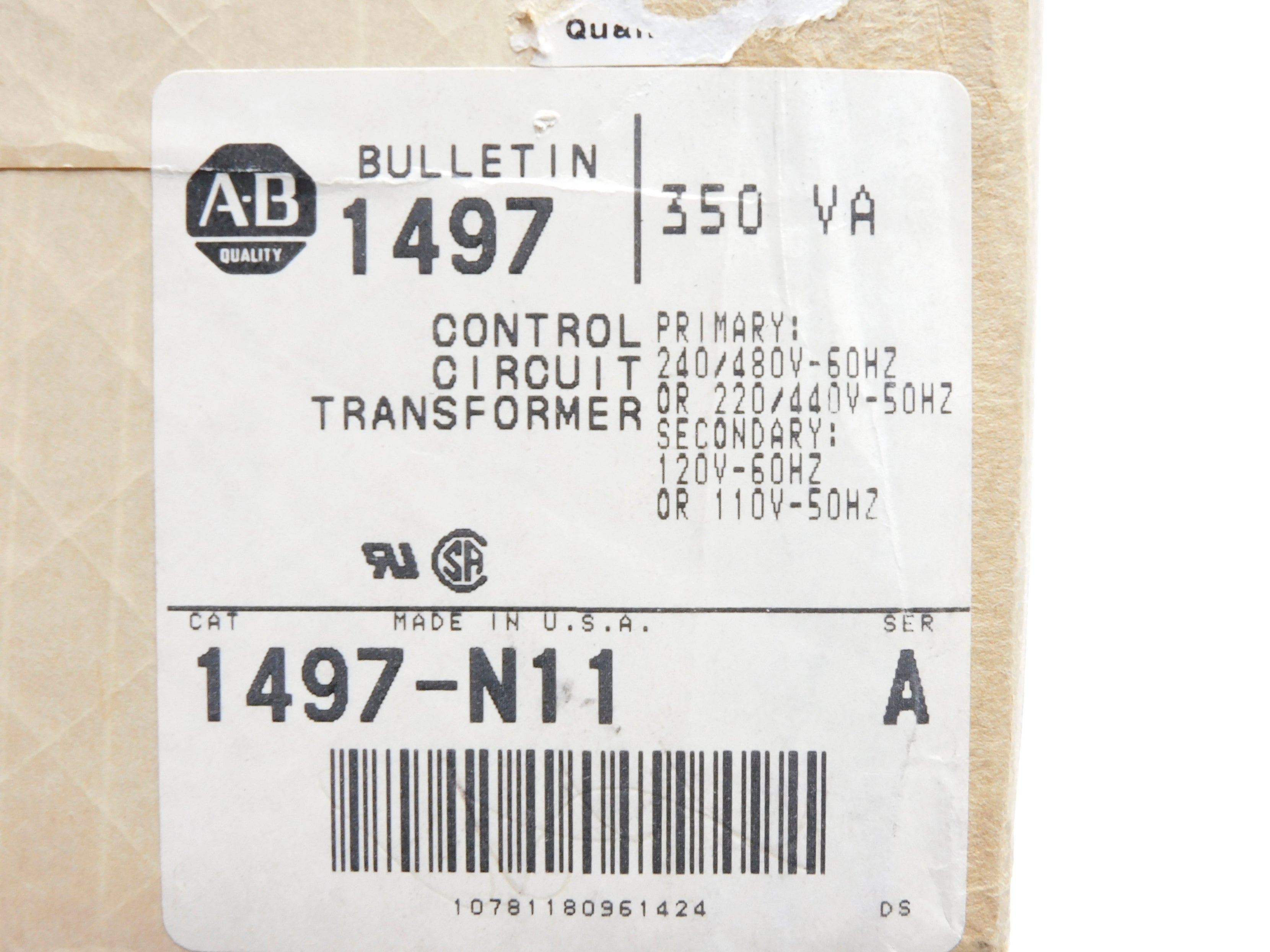 ALLEN BRADLEY 1497-N11 SER. A 480V (BR/WH) NSMP