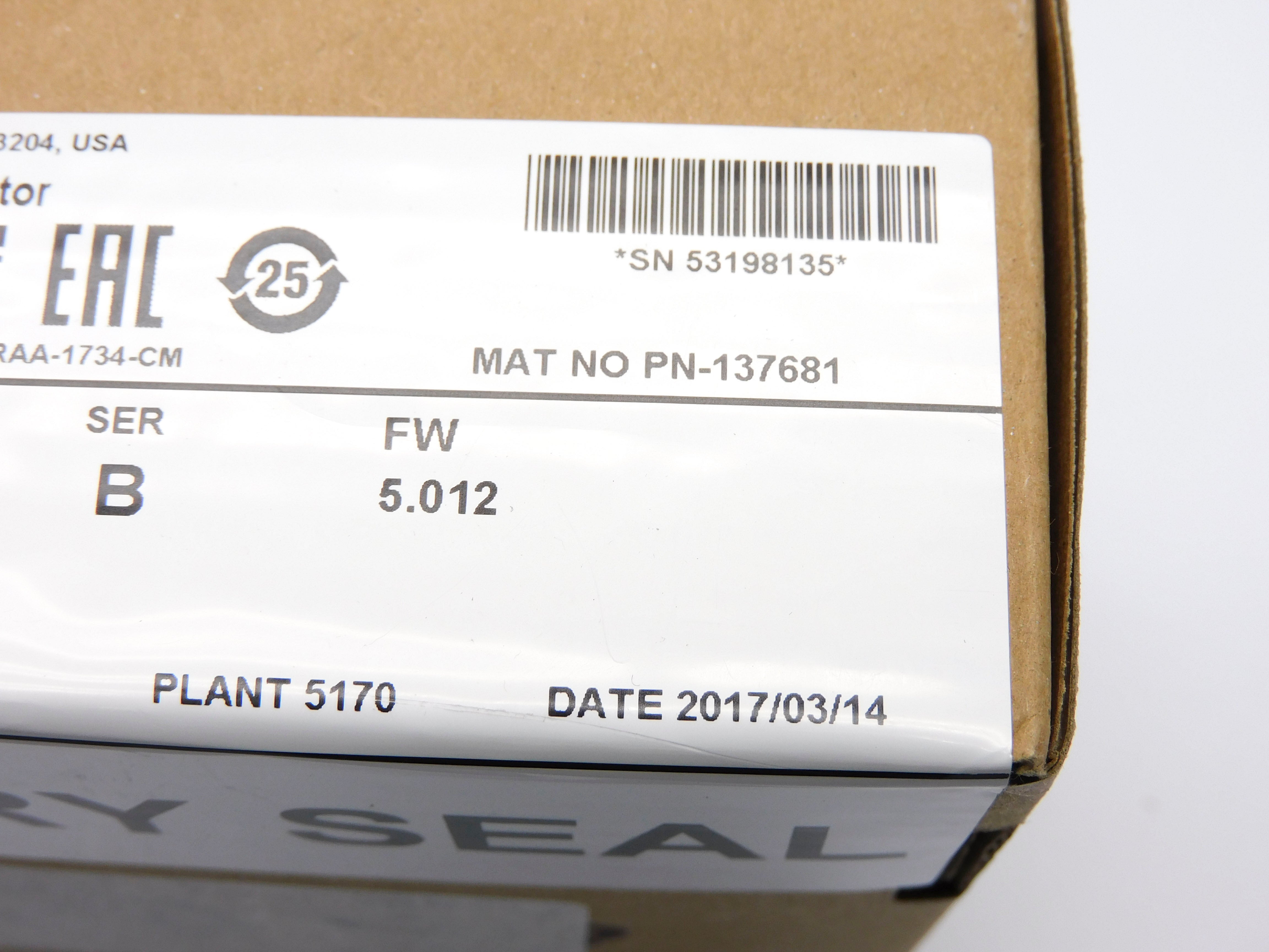 ALLEN BRADLEY 1734-AENT SER. B F/W 5.012 DATE: 2017 NSFS