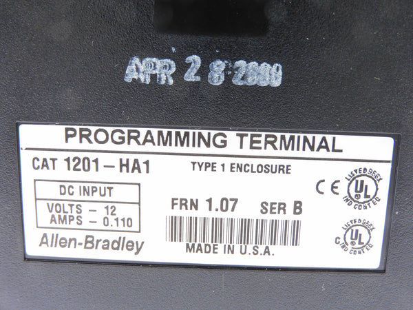 ALLEN BRADLEY 1201-HA1 SER. B F/W 1.07 12V 0.110A NSMP
