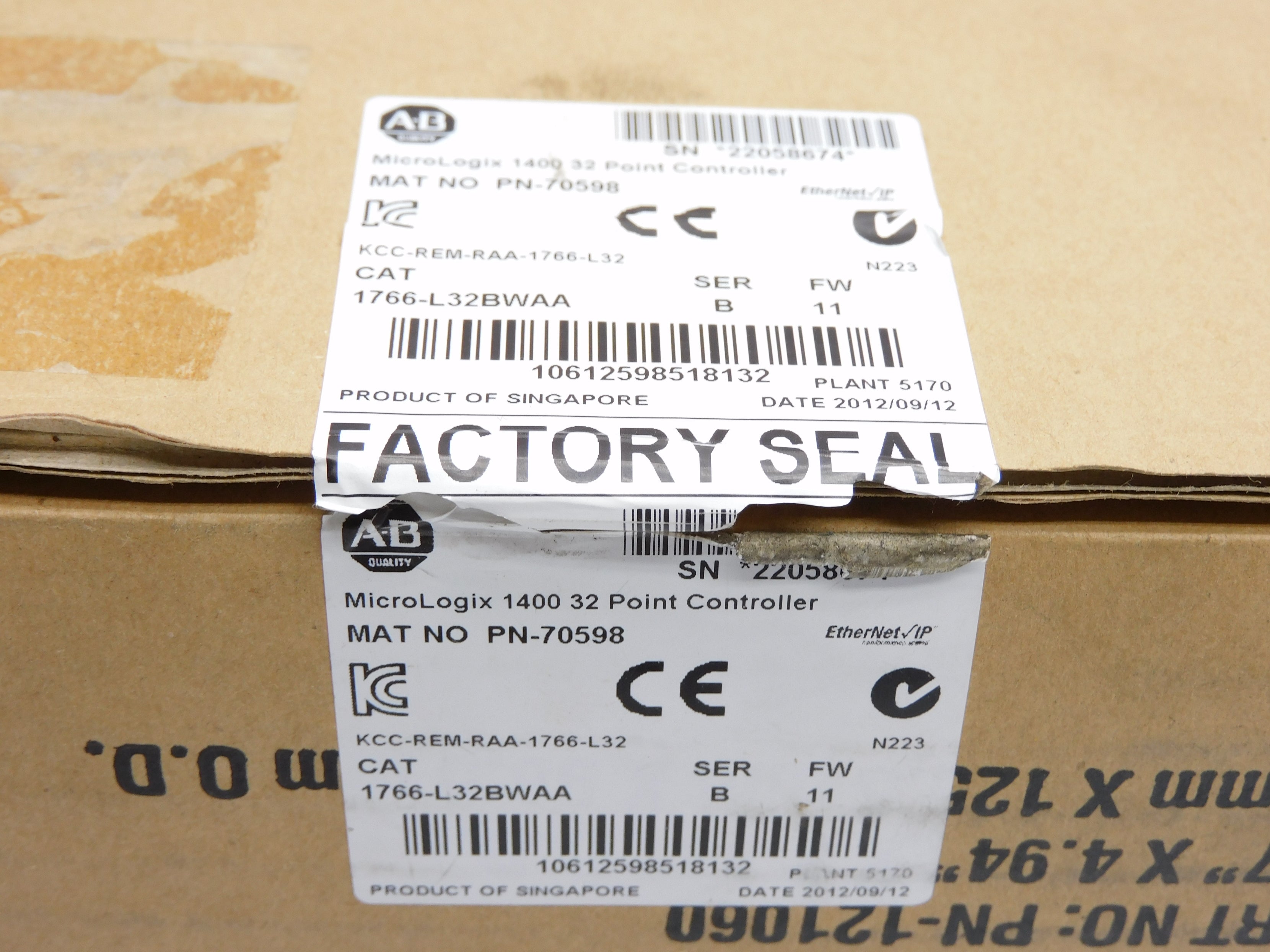 ALLEN BRADLEY 1766-L32BWAA SER. B F/W 11 NSMP