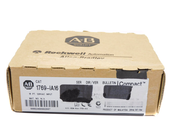 ALLEN BRADLEY 1769-IA16 SER. A 120VAC F/W 3.1 DATE: 2014 NSFS