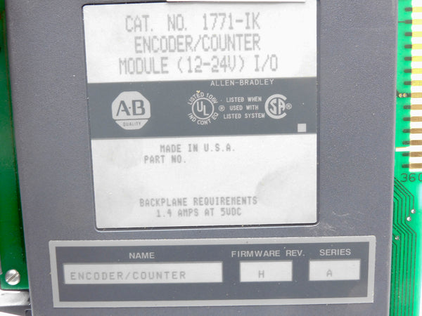 ALLEN BRADLEY 1771-IK SER. A F/W H UNMP