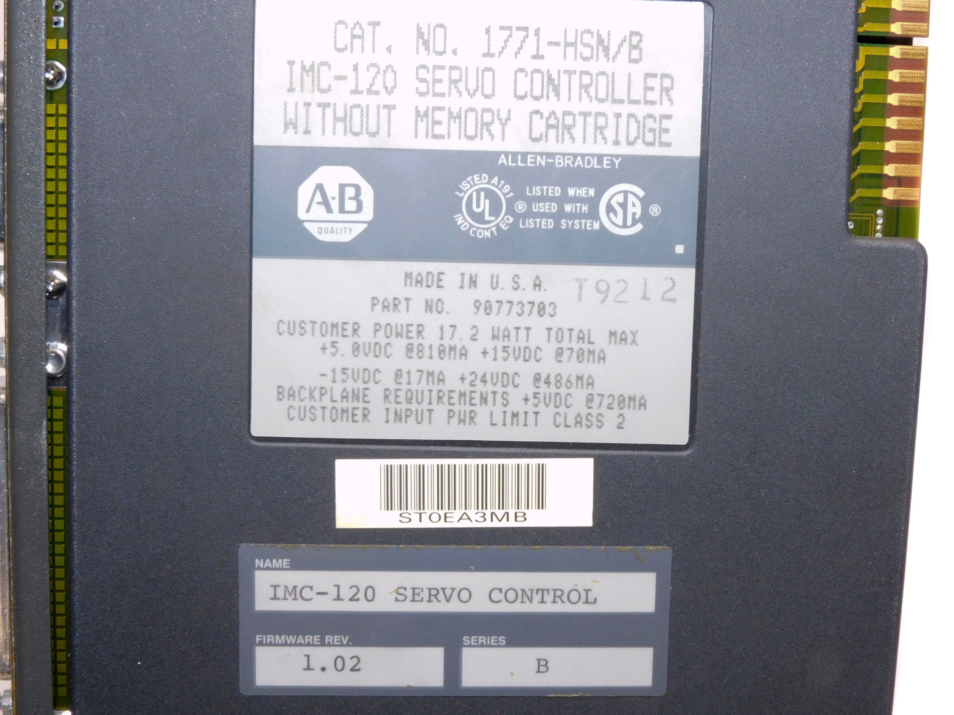 ALLEN BRADLEY 1771-HSN SER. B F/W 1.02 UNMP