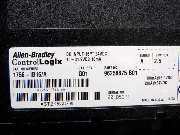 ALLEN BRADLEY 1756-IB16 SER. A F/W 2.5 NSNP