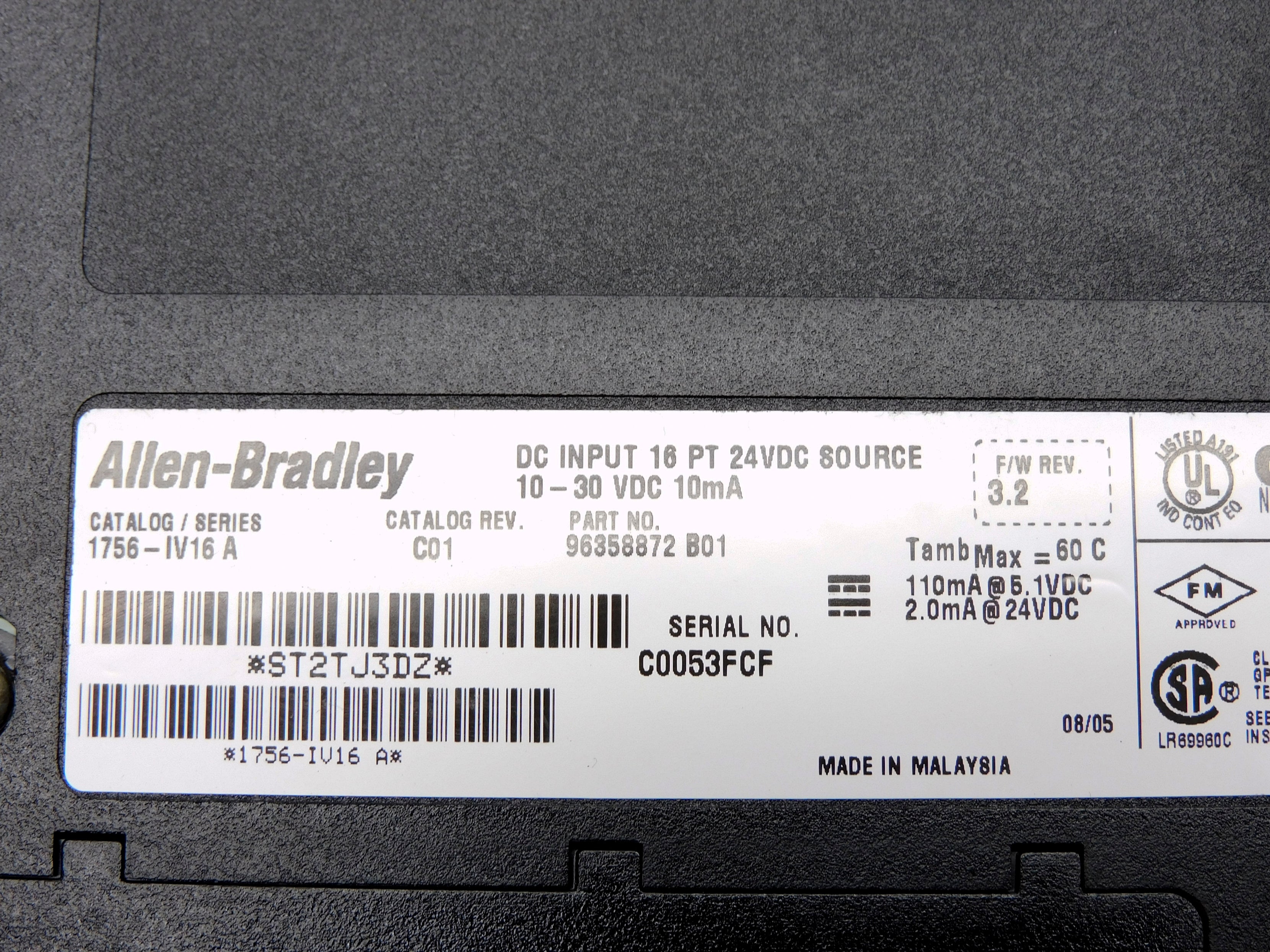 ALLEN BRADLEY 1756-IV16 SER. A F/W 3.2 NSMP