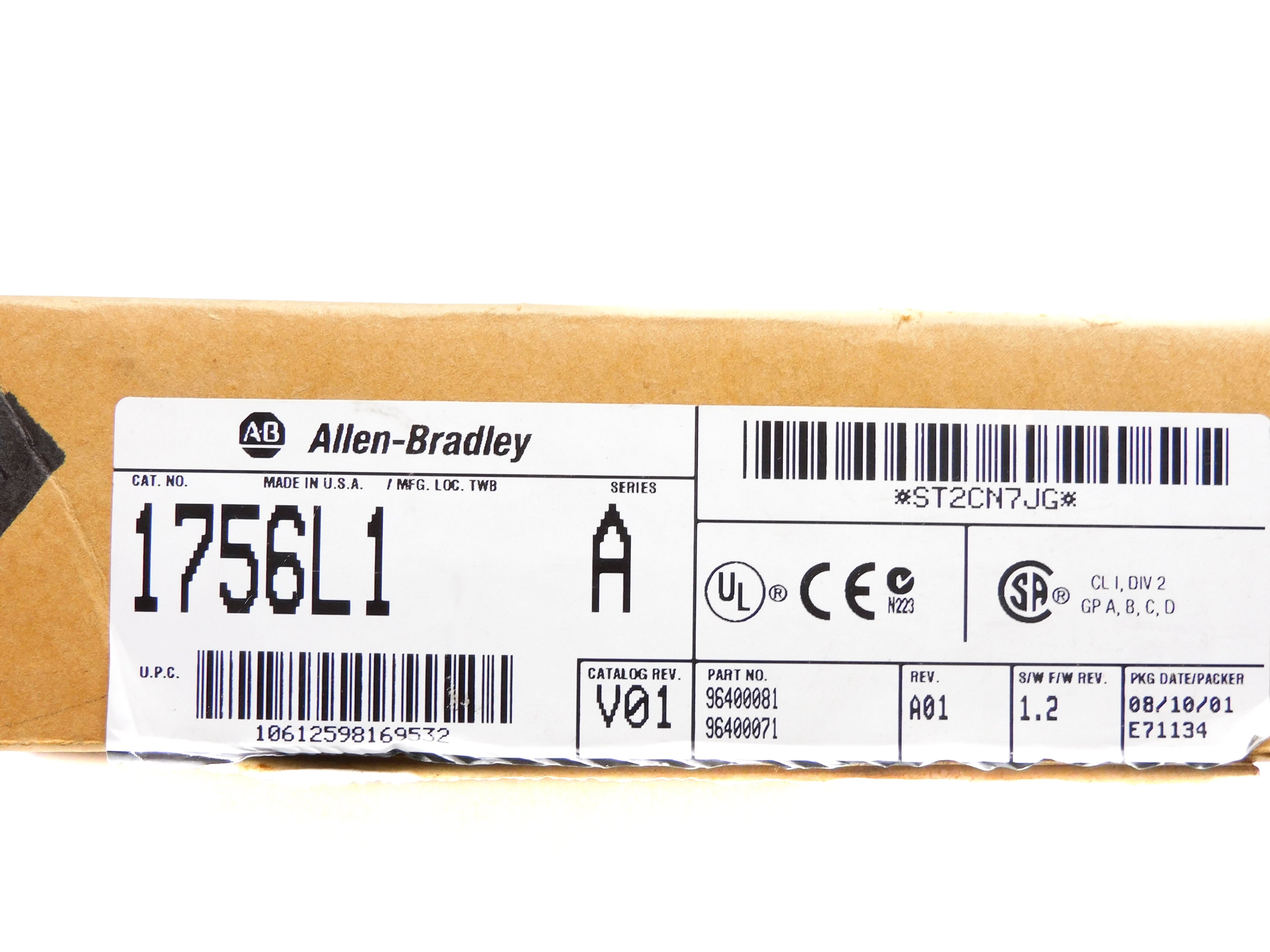 ALLEN BRADLEY 1756-L1 SER. A F/W 1.2 (NO KEY) NSMP