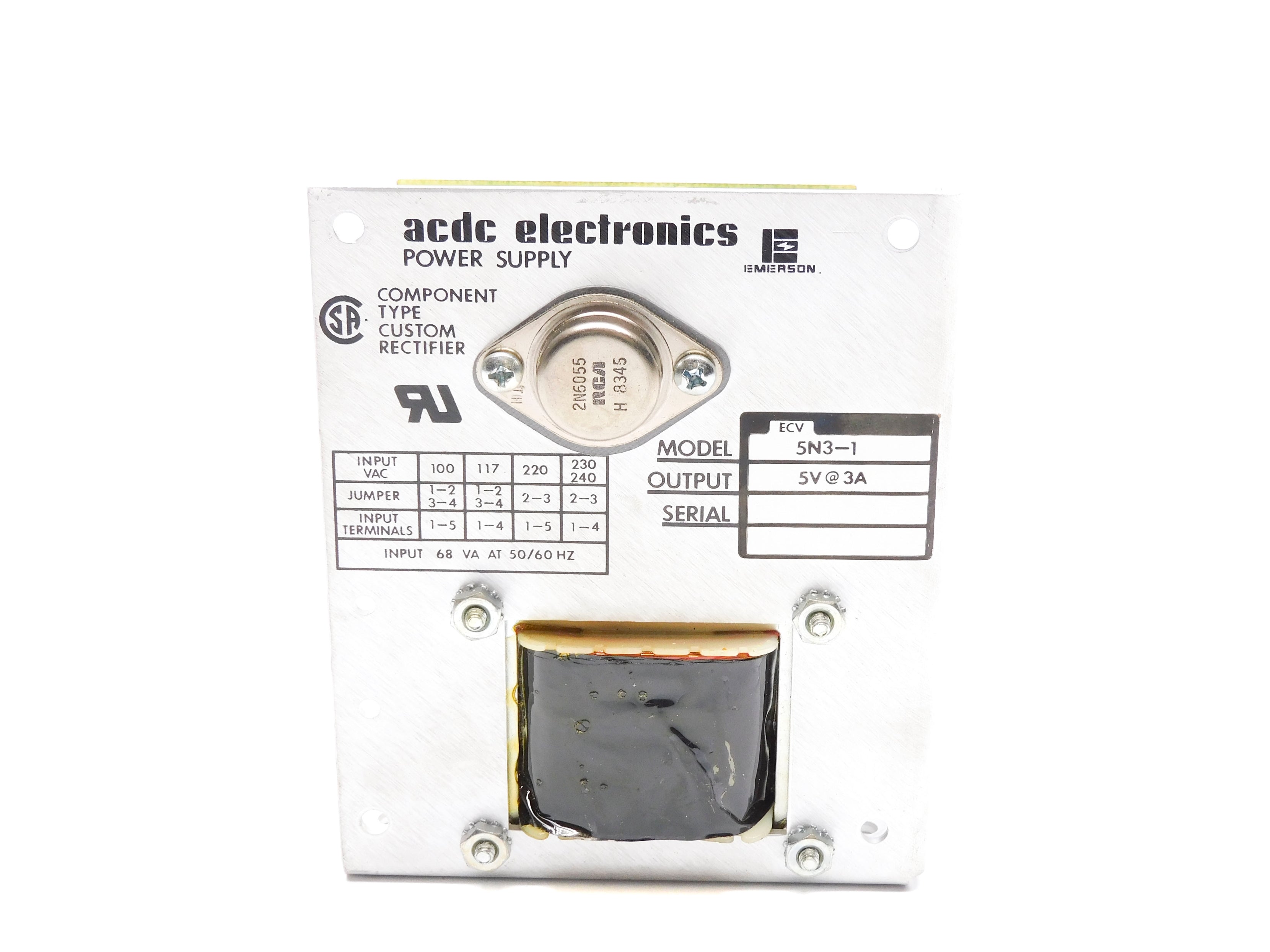 ACDC ELECTRONICS 5N3-1 240VAC 3A UNMP