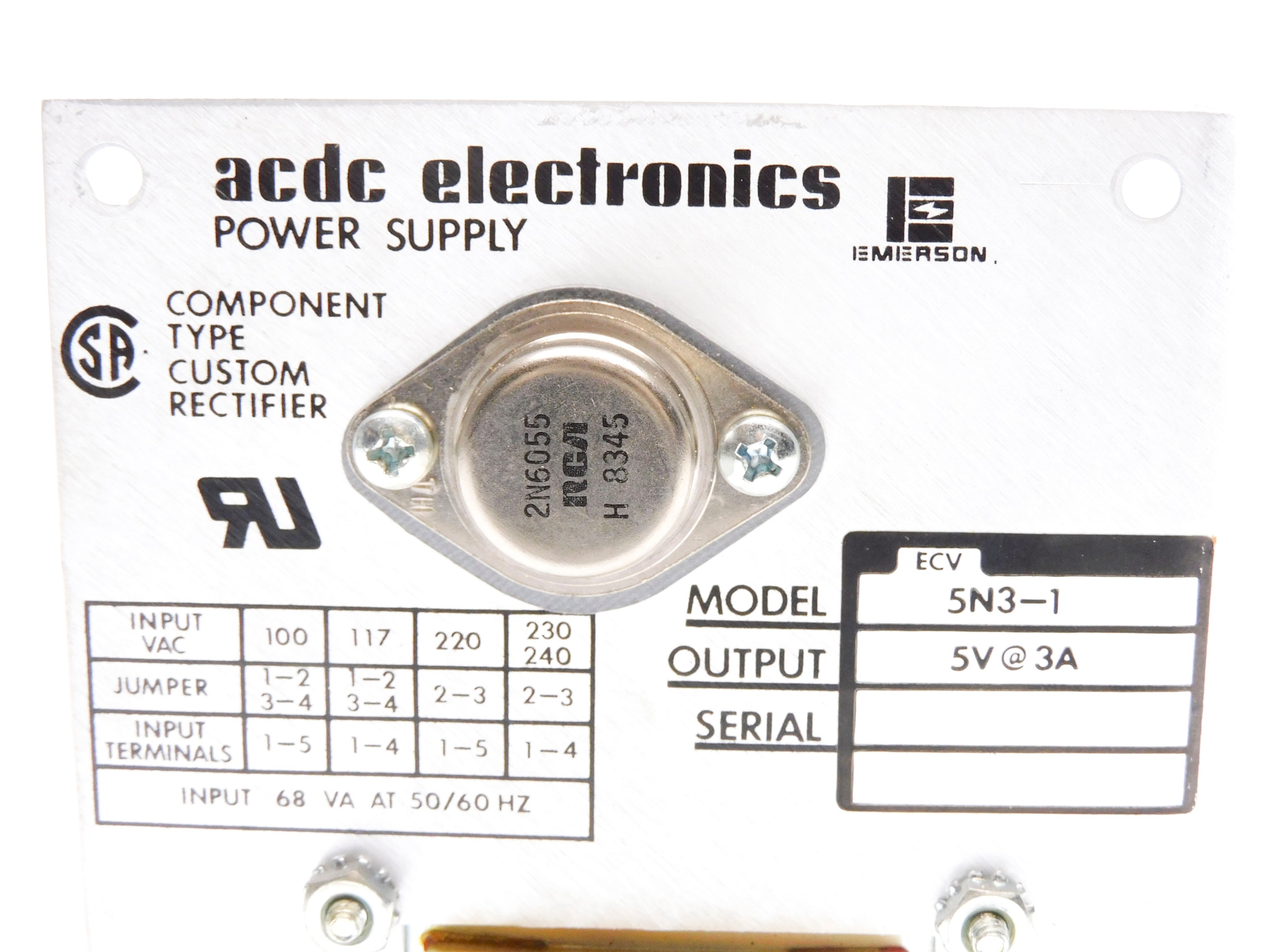 ACDC ELECTRONICS 5N3-1 240VAC 3A UNMP
