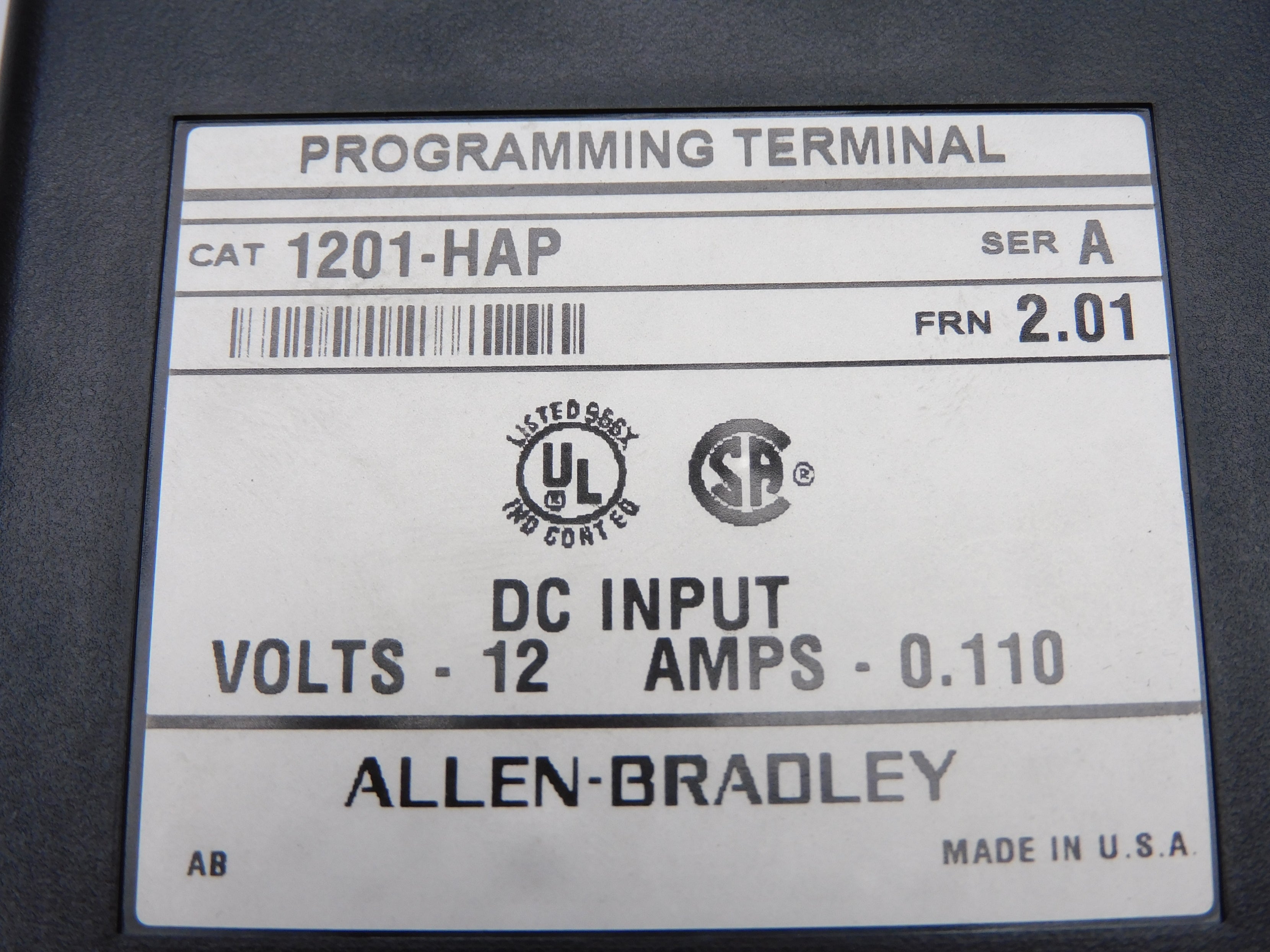 ALLEN BRADLEY 1201-HAP SER. A F/W 2.01 NSMP