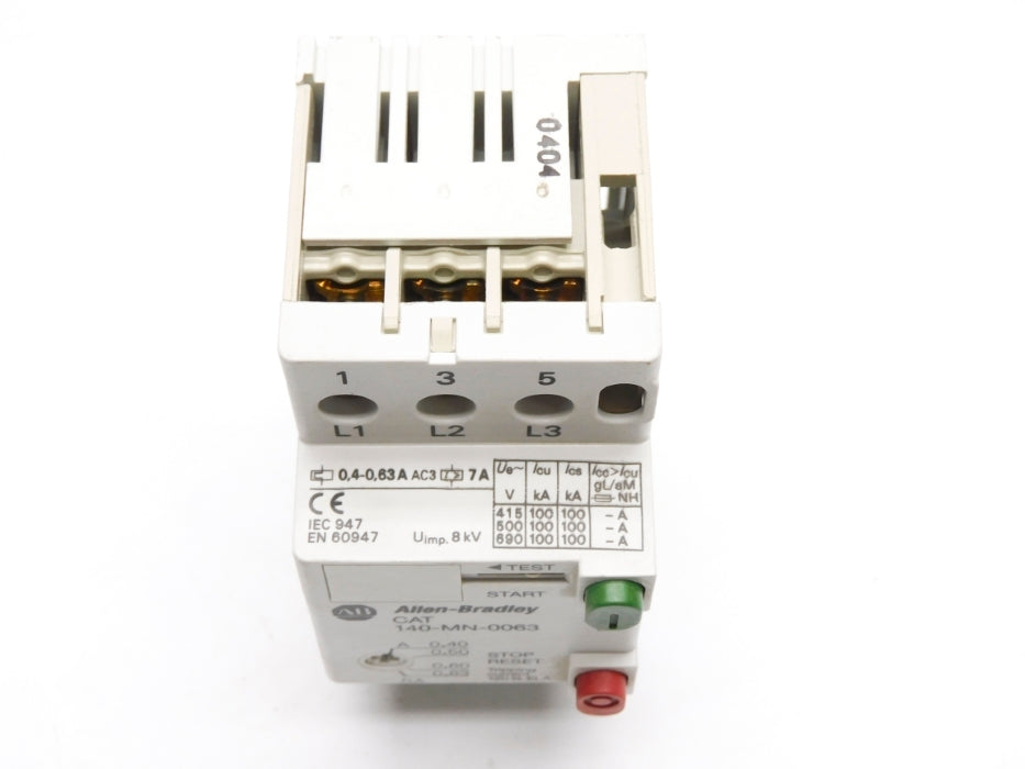 ALLEN BRADLEY 140-MN-0063 SER. D .40-.63A  600V NSNP