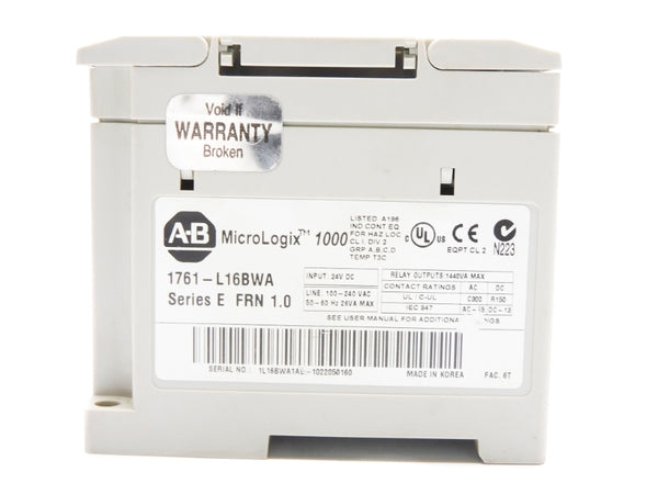 ALLEN BRADLEY 1761-L16BWA SER. E F/W 1.0 24VDC NSNP