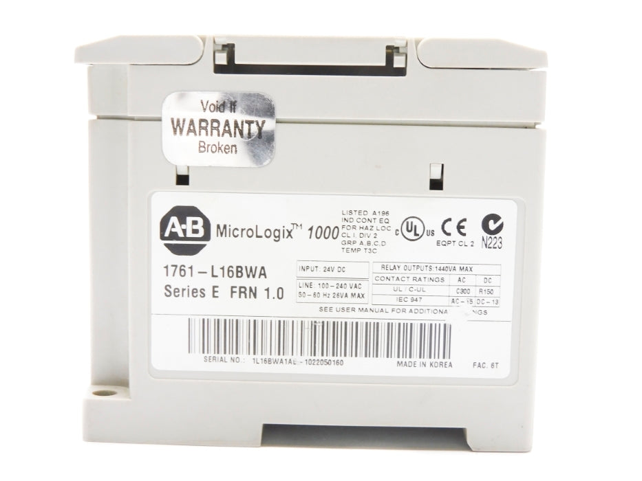 ALLEN BRADLEY 1761-L16BWA SER. E F/W 1.0 24VDC NSNP