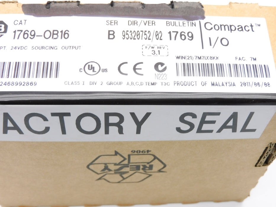 ALLEN BRADLEY 1769-OB16 SER. B F/W 3.1 24VDC DATE: 2011 NSFS