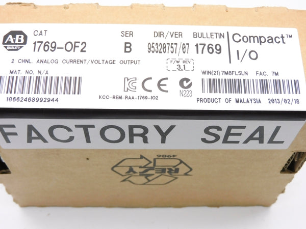 ALLEN BRADLEY 1769-OF2 SER. B F/W 3.1 DATE: 2013 NSFS