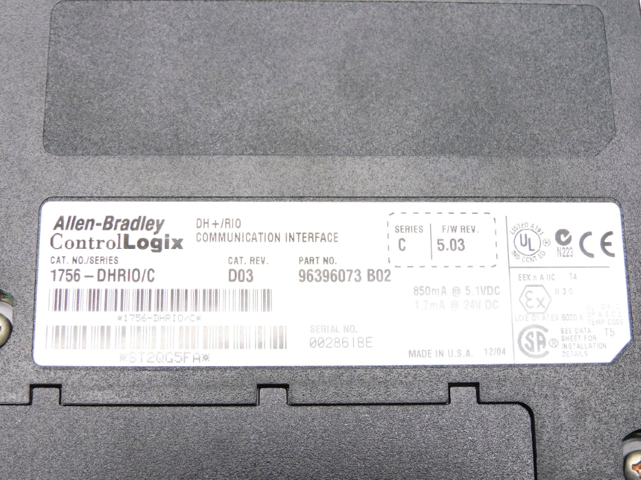 ALLEN BRADLEY 1756-DHRIO SER. C F/W 5.03 24VDC REV. D03 NSNP