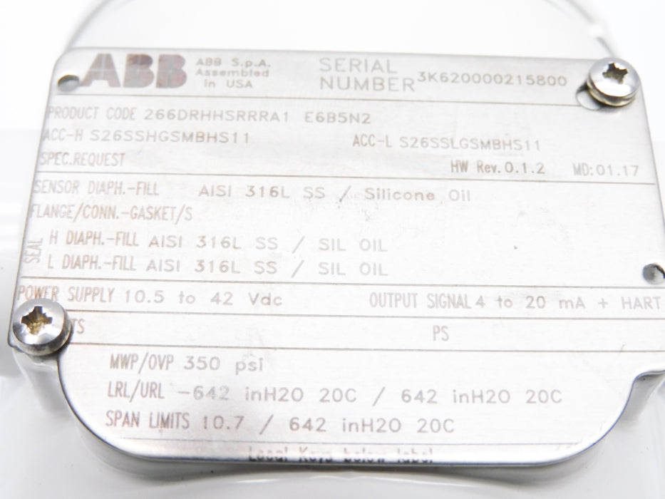 ABB 266DRHHSRRRA1 E6B5N2 350PSI NSMP