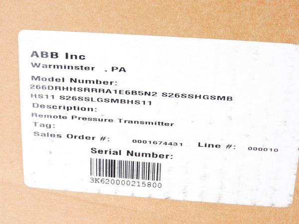 ABB 266DRHHSRRRA1 E6B5N2 350PSI NSMP