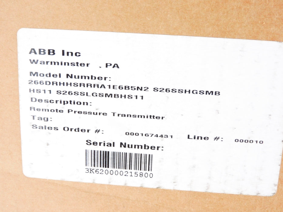 ABB 266DRHHSRRRA1 E6B5N2 350PSI NSMP