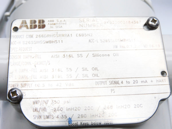 ABB 266DRHGSRRRA1 E6B5N2 350PSI NSMP