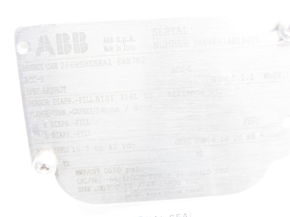 ABB 266HSHESBA1-E6B7N2 2030PSI NSMP