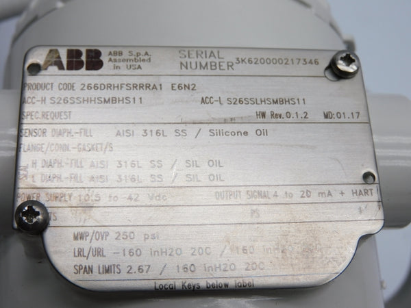 ABB 266DRHFSRRRA1-E6N2 250PSI NSMP
