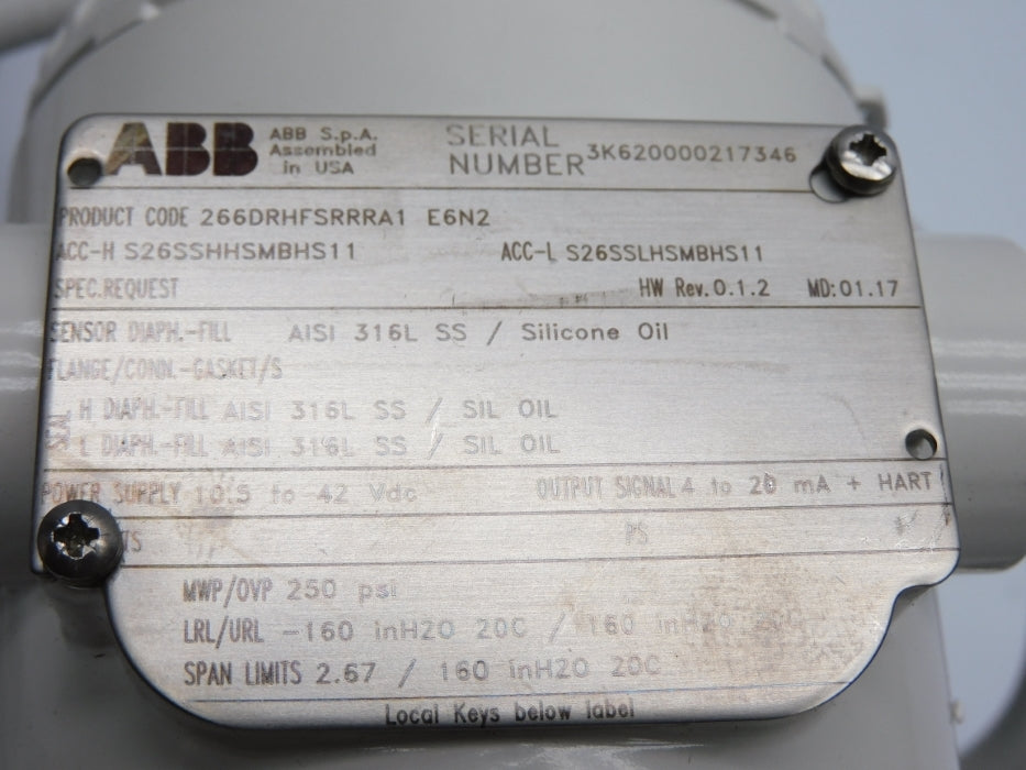 ABB 266DRHFSRRRA1-E6N2 250PSI NSMP