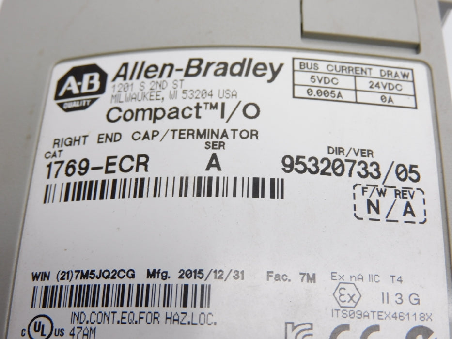 ALLEN BRADLEY 1769-ECR SER. A F/W N 24VDC NSNP