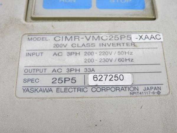 YASKAWA CIMR-VMC25P5-XAAC REMAN
