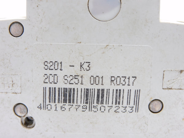 ABB 2CDS251001R0317 S201-K3 3A 230/400V UNMP