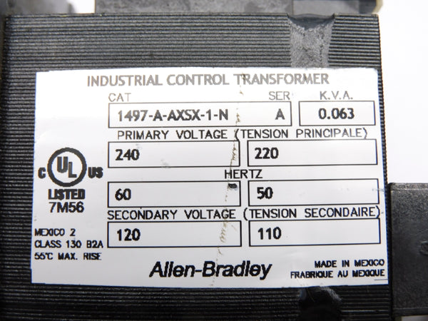 ALLEN BRADLEY 1497-A-AXSX-1-N SER. A 0.063KVA UNMP