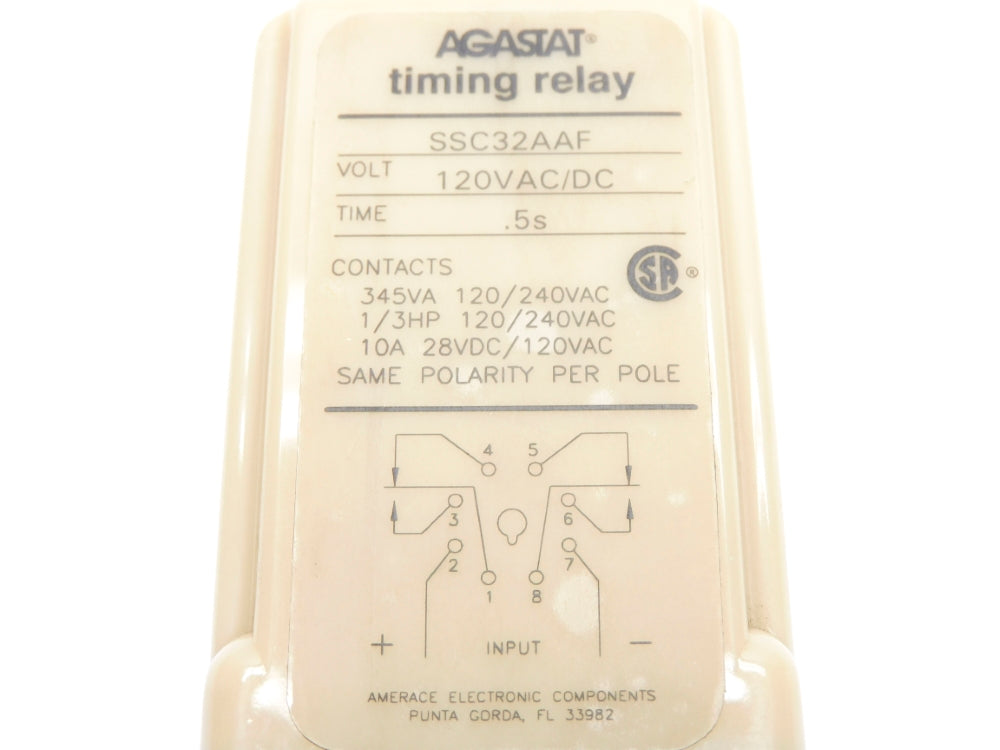 AGASTAT SSC32AAF 120VAC/DC .5SEC. UNMP