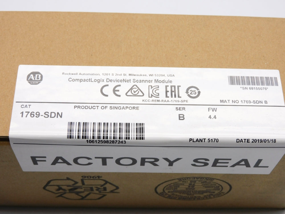 ALLEN BRADLEY 1769-SDN SER. B F/W 4.4 DATE: 2019 NSFS