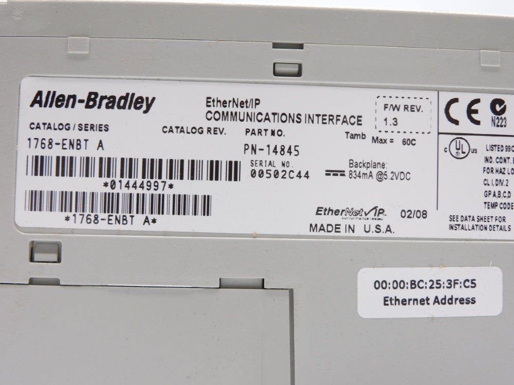 ALLEN BRADLEY 1768-ENBT SER. A F/W 1.3 NSMP