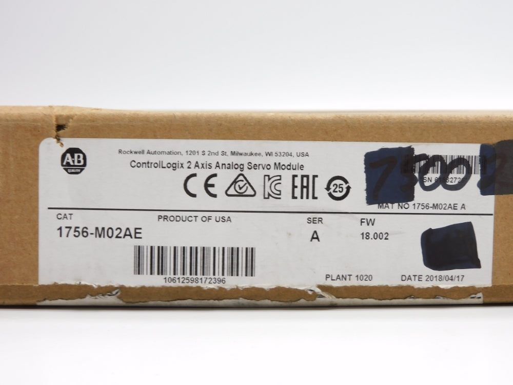 ALLEN BRADLEY 1756-M02AE SER. A F/W 18.002 5/24VDC NSMP