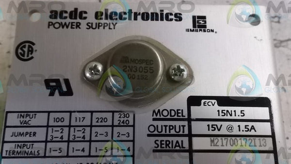ACDC ELECTRONICS 15N1.5 POWER SUPPLY  UNMP