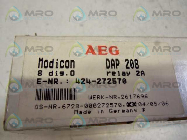AEG MODICON DAP208 6728-042.272570 DISCRETE OUTPUT RELAY MODULE  NSMP