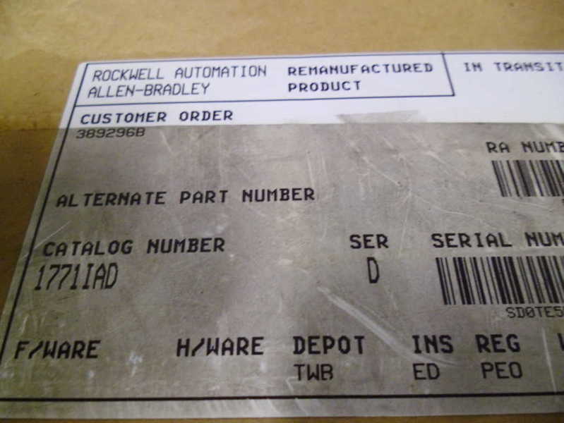 ALLEN BRADLEY 1771-IAD SER. D (REMANUFACTURED)  NSMP